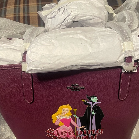 NWT- COACH Disney X -Sleeping Beauty Leather Tote - Picture 6 of 6
